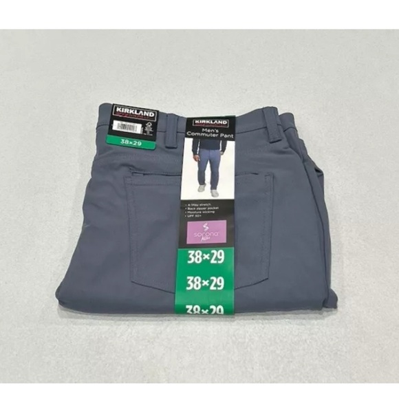 Kirkland Signature Men’s Commuter Pants, Grayish Blue, Size 38X29 - Picture 6 of 8